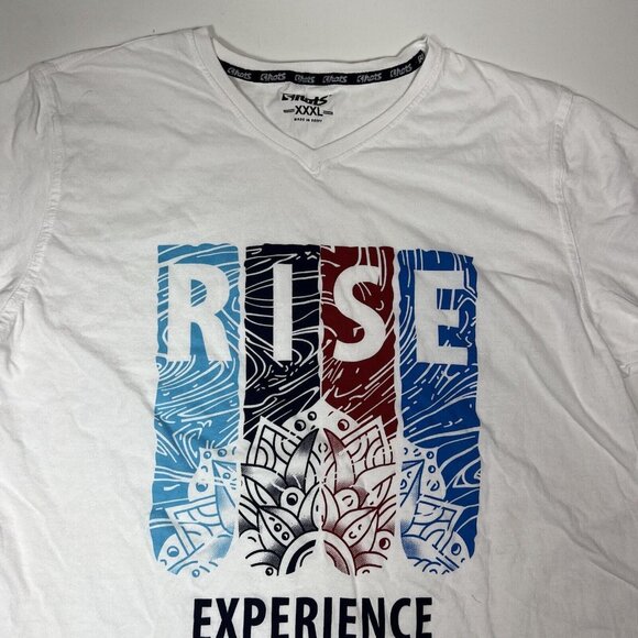 Shots Men T-shirt Men Size XXXL White Short Sleeve V-Neck Rise Summer Vibes 1978 - Picture 2 of 9